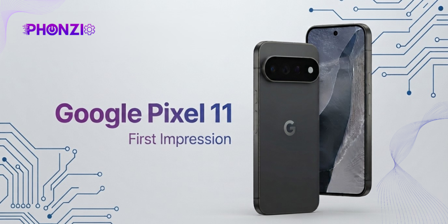 Pixel 11 Is Officially Live: What’s New in Google’s Newest Flagship A "Google Pixel 11" by Phonzio, showcasing the front and back of the phone.