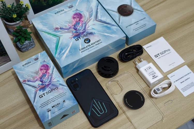 Infinix GT 50 Pro Cooling Edition Unboxing – box, phone, and accessories
