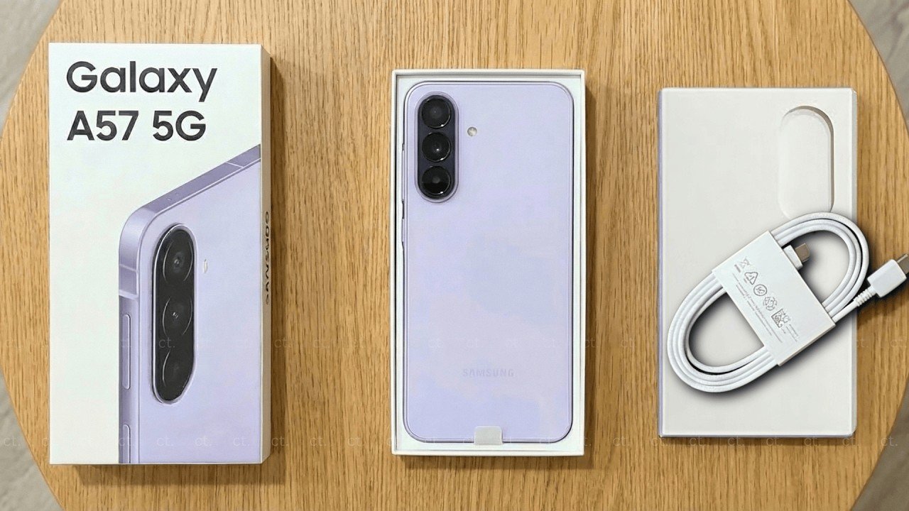 Samsung Galaxy A57 5G Lilac Unboxing showing Awesome Lilac phone and accessories